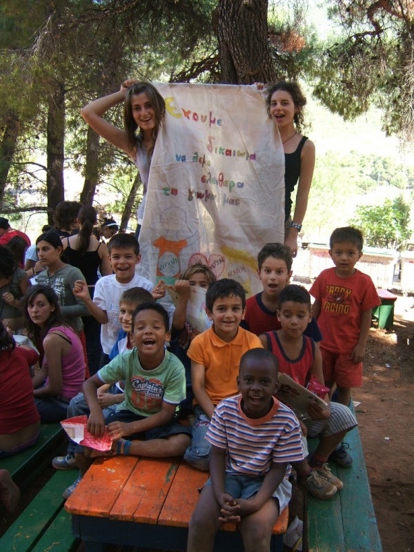 Volunteer with kids